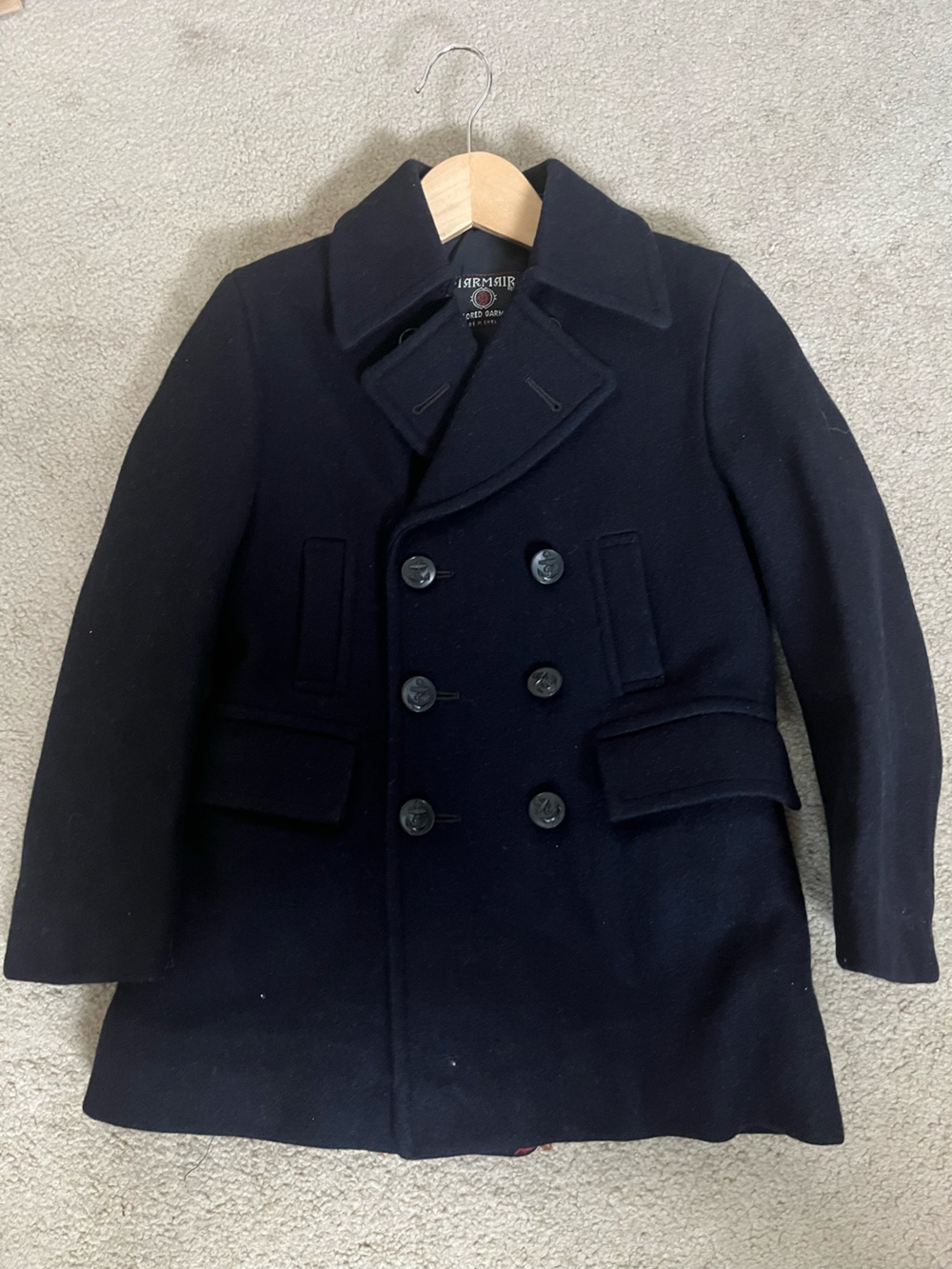New Vintage Marmair England Boys Wool Double Breasted Wool Coat